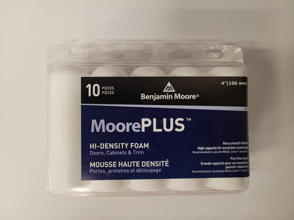 MoorePLUS Hi-Density Foam 4" Rollers 10 Pack